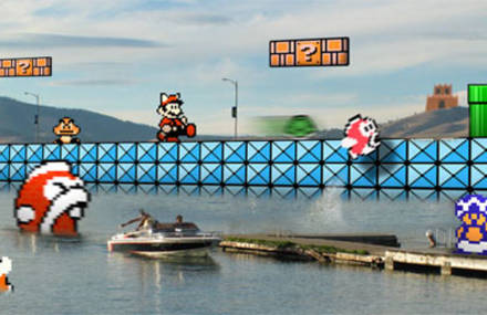 Retro Gaming on real backgrounds